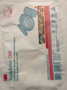 Lot 5 3M Tegaderm CHG IV Securement Dressing REF 1657 3.5"x4.5" Exp After 5/2027